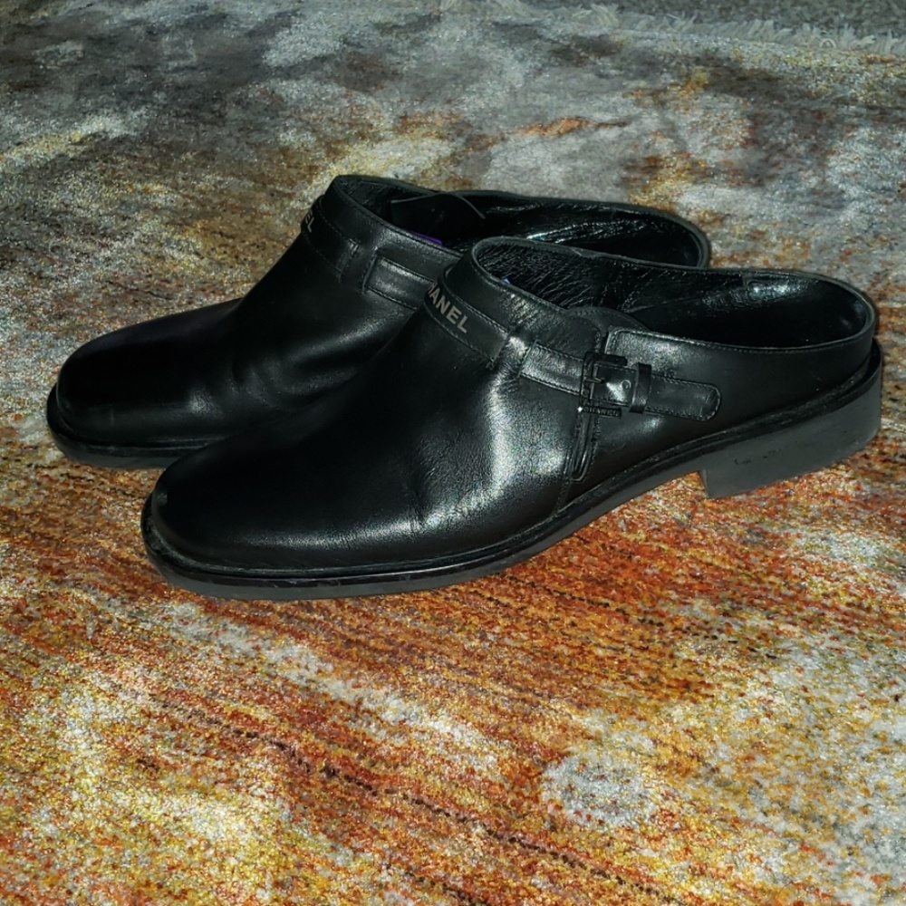 Chanel slip on mules